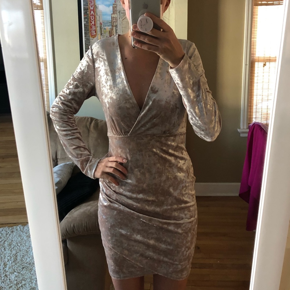Gold and Silver Velvet Dress